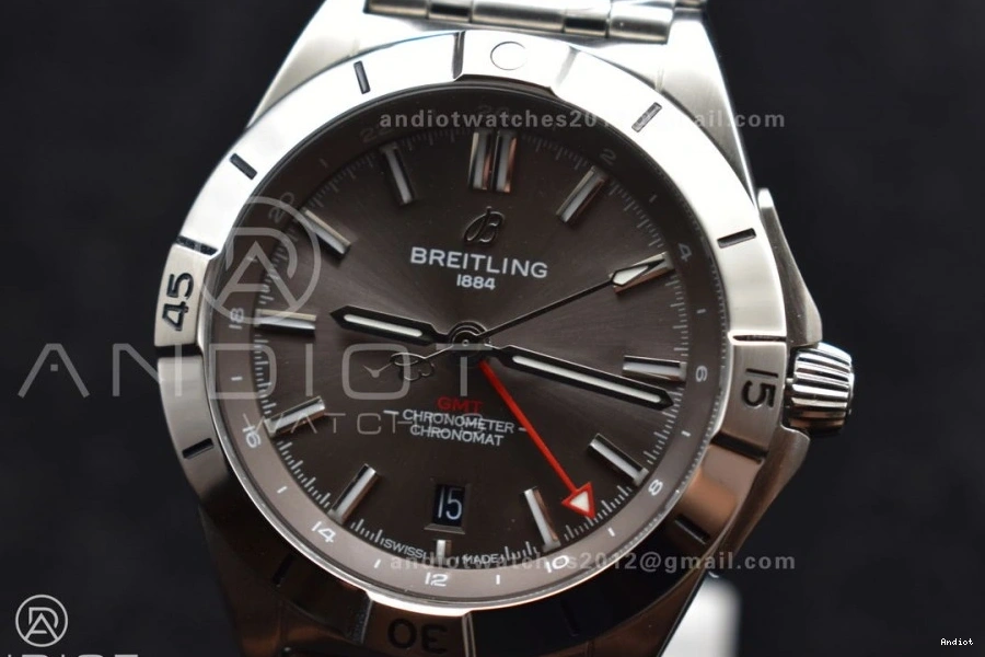 Breitling Best Factory 1:1 Dial 40mm Automatic BLS A2836 SS Chronomat Grey on GMT Bracelet Edition 0411